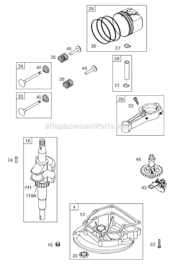 Page B Diagram and Parts List for 10E900SERIES  Briggs and Stratton Engine